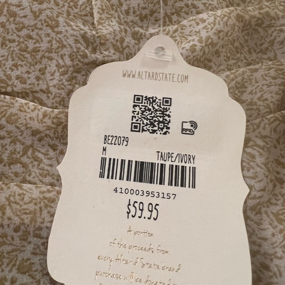 NWT Altar'd State Boho long sleeve floral top  ruched front size Medium - Picture 4 of 4